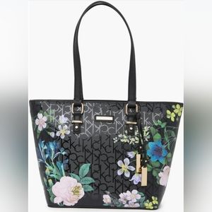 Calvin Klein Floral Print Pixel Tote NWT